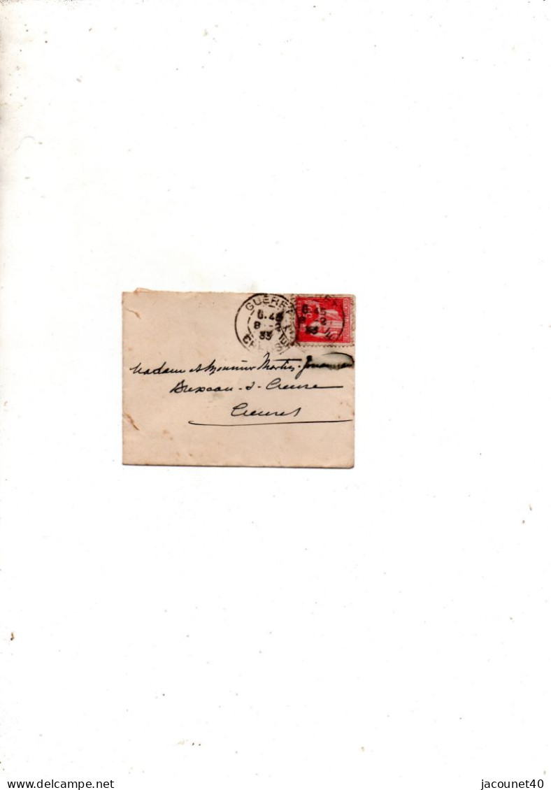 Gueret Creuse Lettre Du 8/2/1933 - Used Stamps