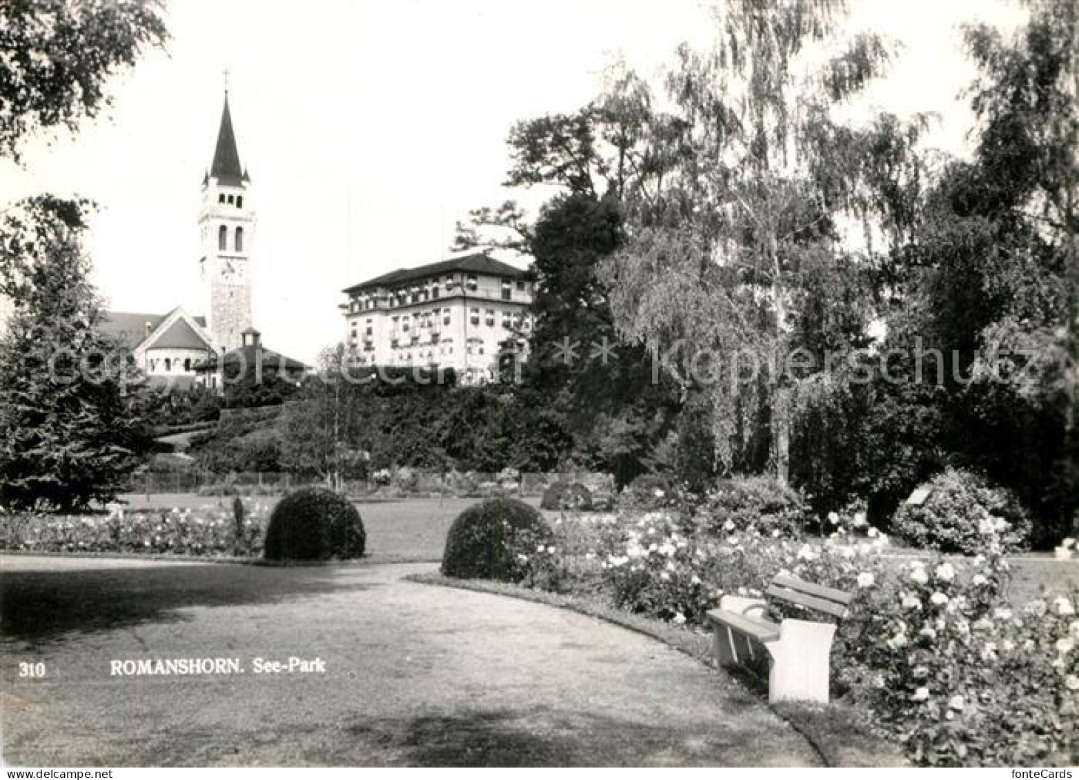 12990428 Romanshorn Bodensee Parkanlage Blick Zur Kirche Romanshorn Bodensee - Sonstige & Ohne Zuordnung