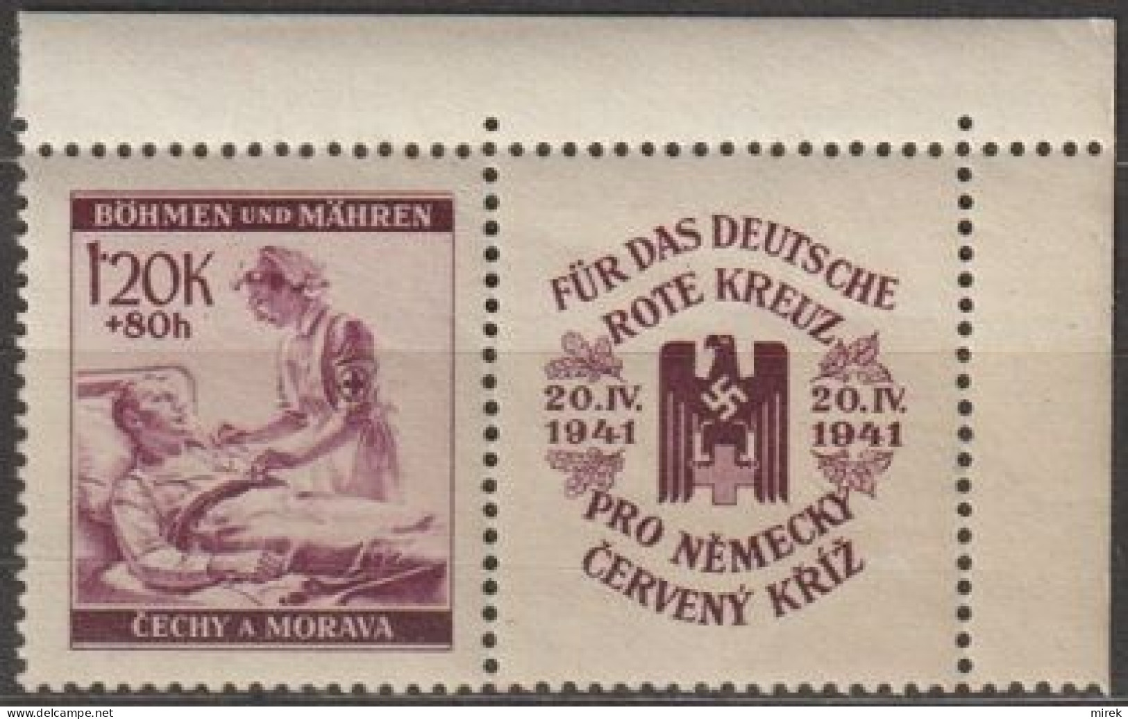 15/ Pof. 53, Corner Stamp With Coupon - Ungebraucht