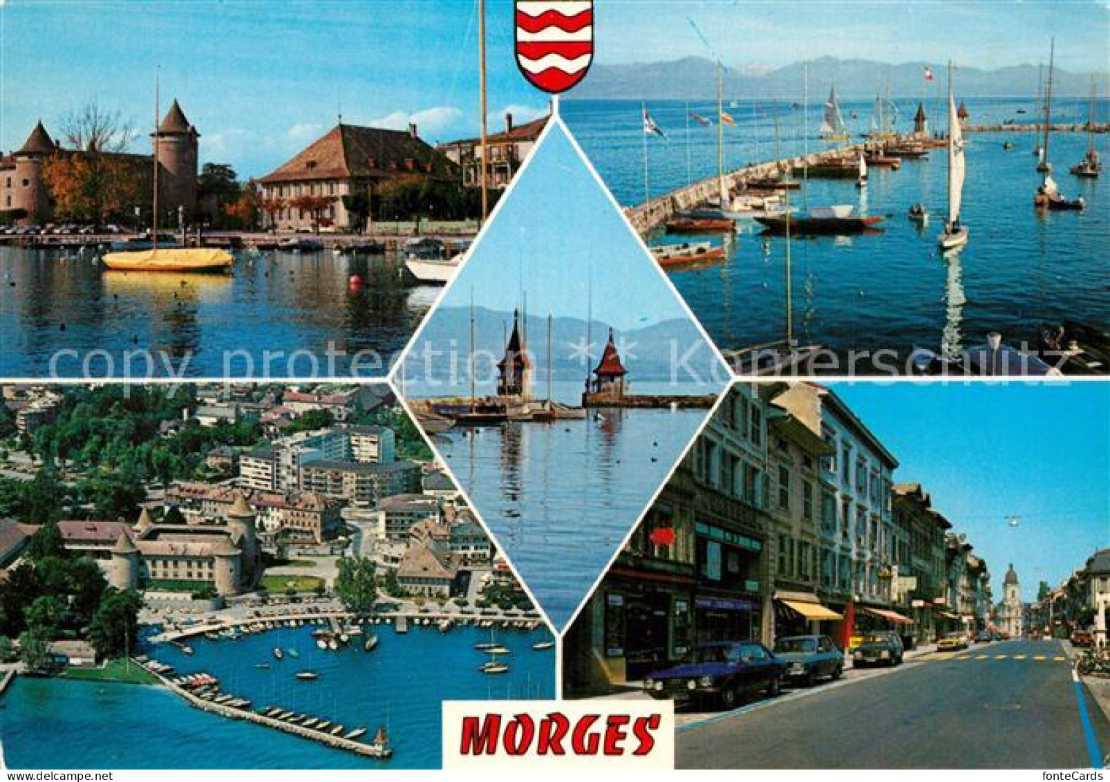 12984601 Morges Chateau Fliegeraufnahme Grand Rue Port Morges - Other & Unclassified