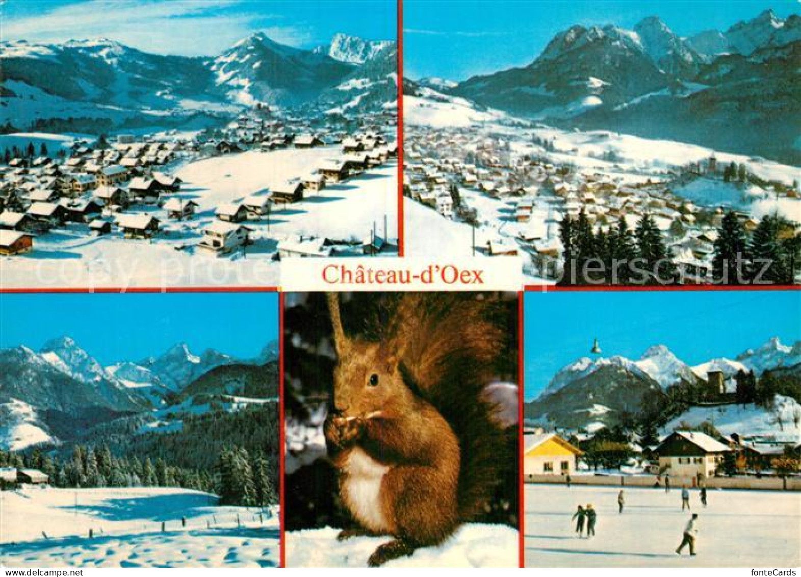 12984600 Chateau-d Oex Fliegeraufnahme Eichhoernchen Eisbahn Chateau-d Oex - Sonstige & Ohne Zuordnung