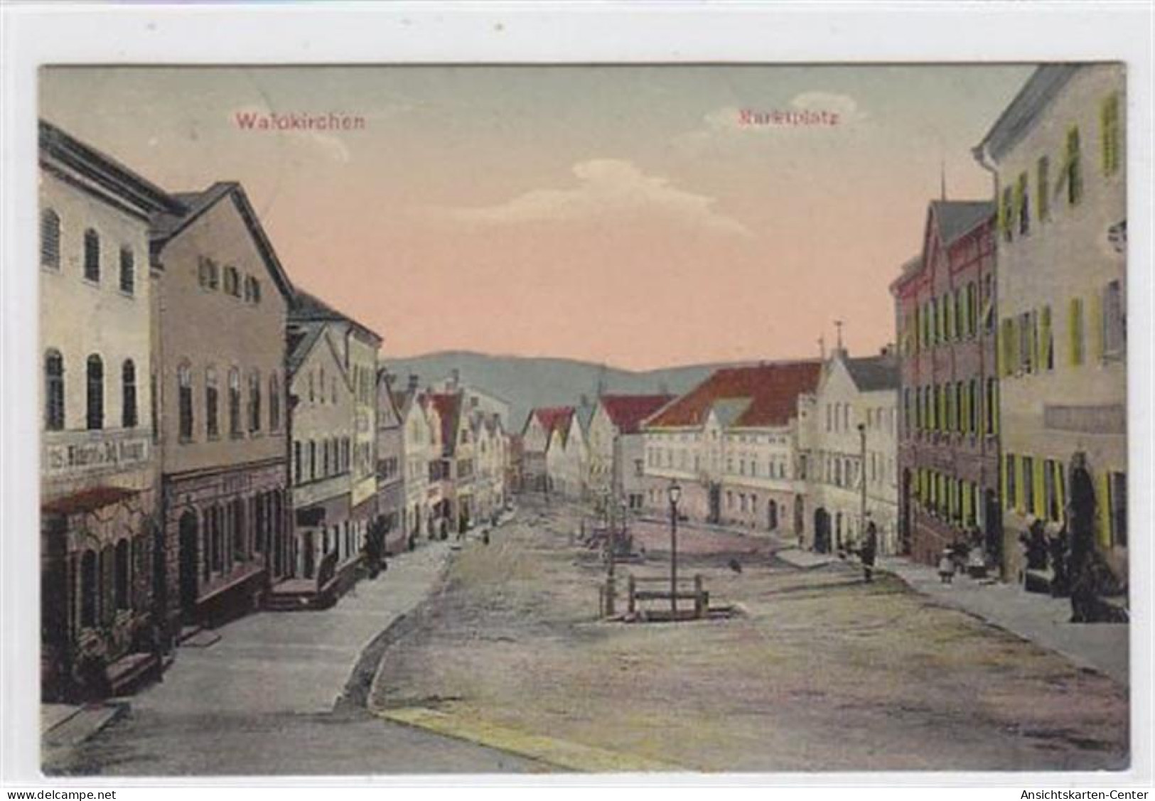 39024105 - Marktplatz In Waldkirchen Gelaufen 1910. Leichter Stempeldurchdruck. Rueckseite Leicht Stockfleckig, Sonst G - Passau