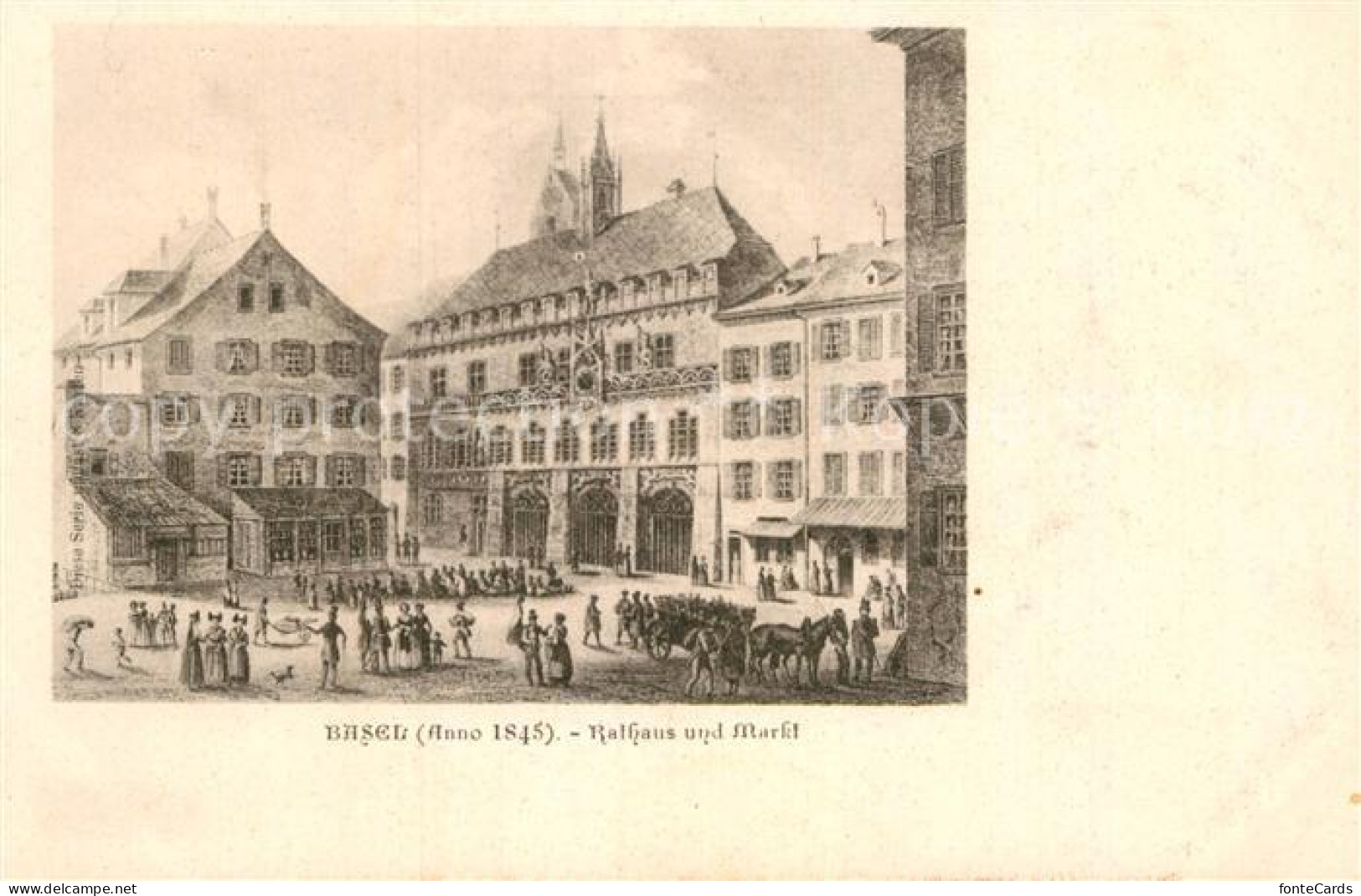 12982633 Basel BS Rathaus Markt Anno 1845 Basel BS - Other & Unclassified