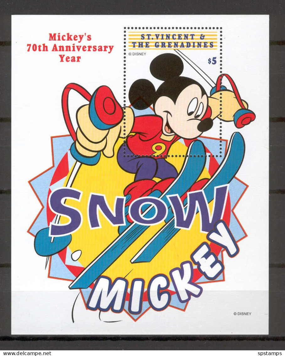 Disney St Vincent Gr 1999 Mickey - Snow MS MNH - Disney