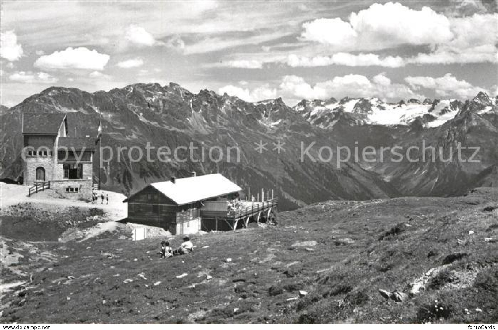 12981673 Klosters GR Gotschnagrat Bergstation Berghuette Mit Silvrettagruppe Klo - Other & Unclassified