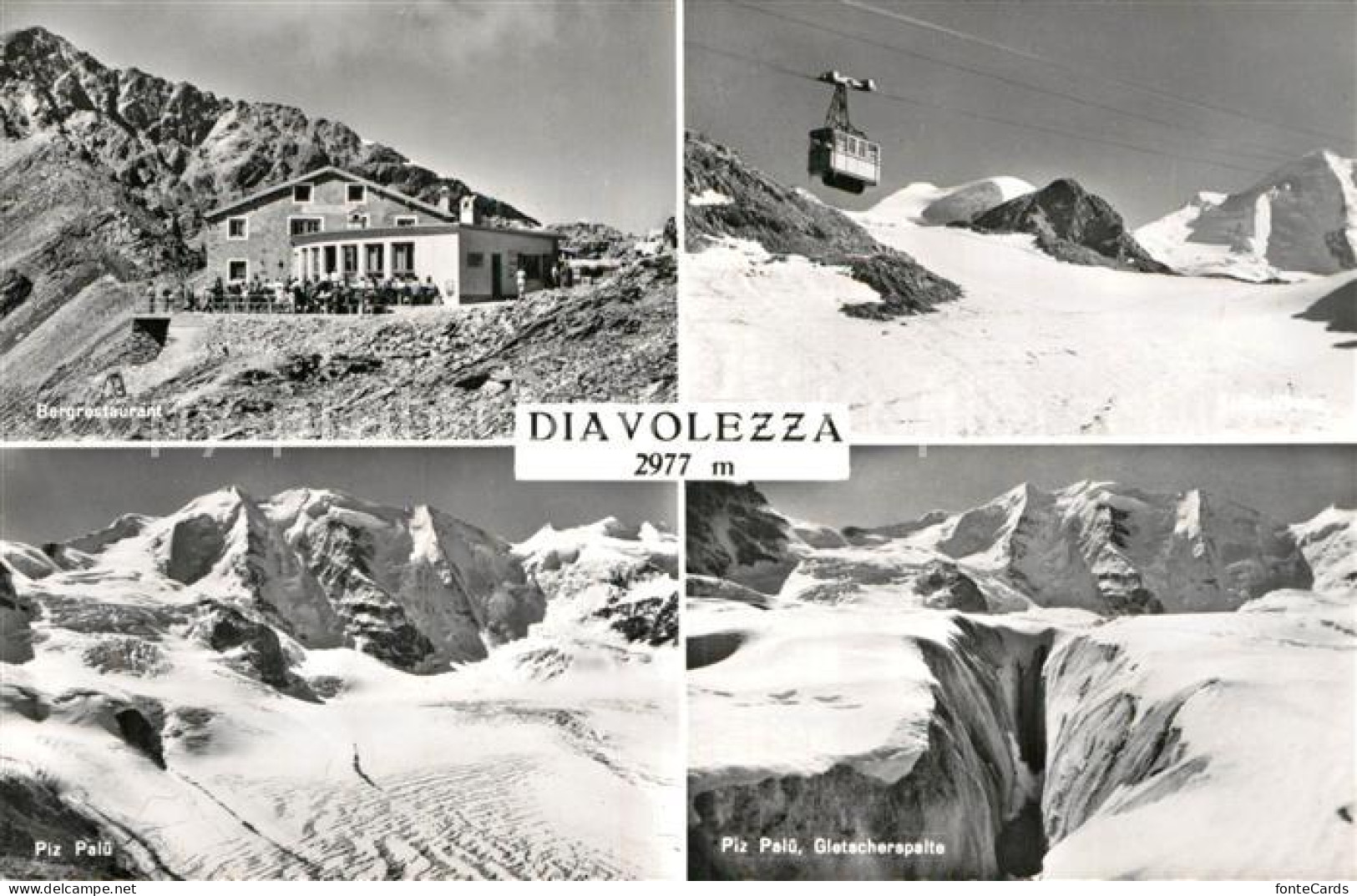 12981672 Diavolezza Bergrestaurant Kabinenbahn Piz Palue Gletscherspalte Gebirgs - Other & Unclassified