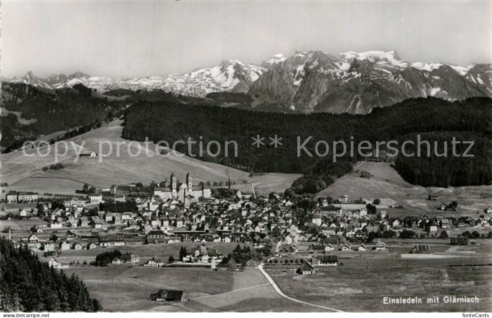 12979571 Einsiedeln SZ Gesamtansicht Mit Glaernisch Glarner Alpen Einsiedeln SZ - Sonstige & Ohne Zuordnung