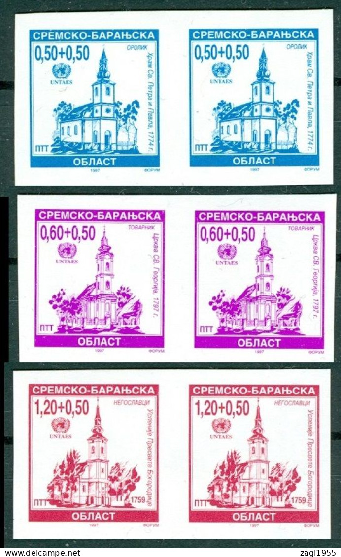 Croatia 1997 Occupation RSK Serbian Krajina Definitive Issue Michel 78-80 IMPERFORATED - Croatie