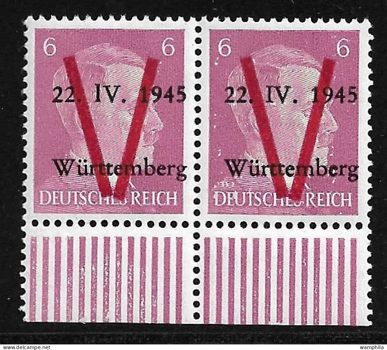 France, Wurtemberg N°3**. En Paire. Mayer 2021. Cote 360€. - War Stamps