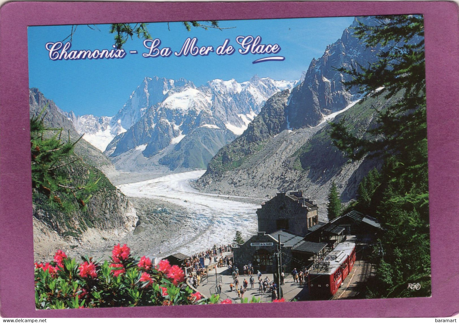 74 CHAMONIX LA MER DE GLACE La Gare D'arrivée Du Chemin De Fer Face Aux Grandes Jorasses - Chamonix-Mont-Blanc