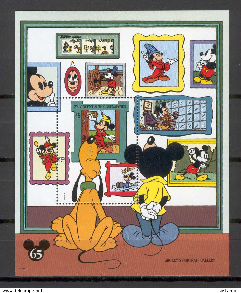 Disney St Vincent Gr 1994 Mickey's Portrait Gallery MS MNH - Disney