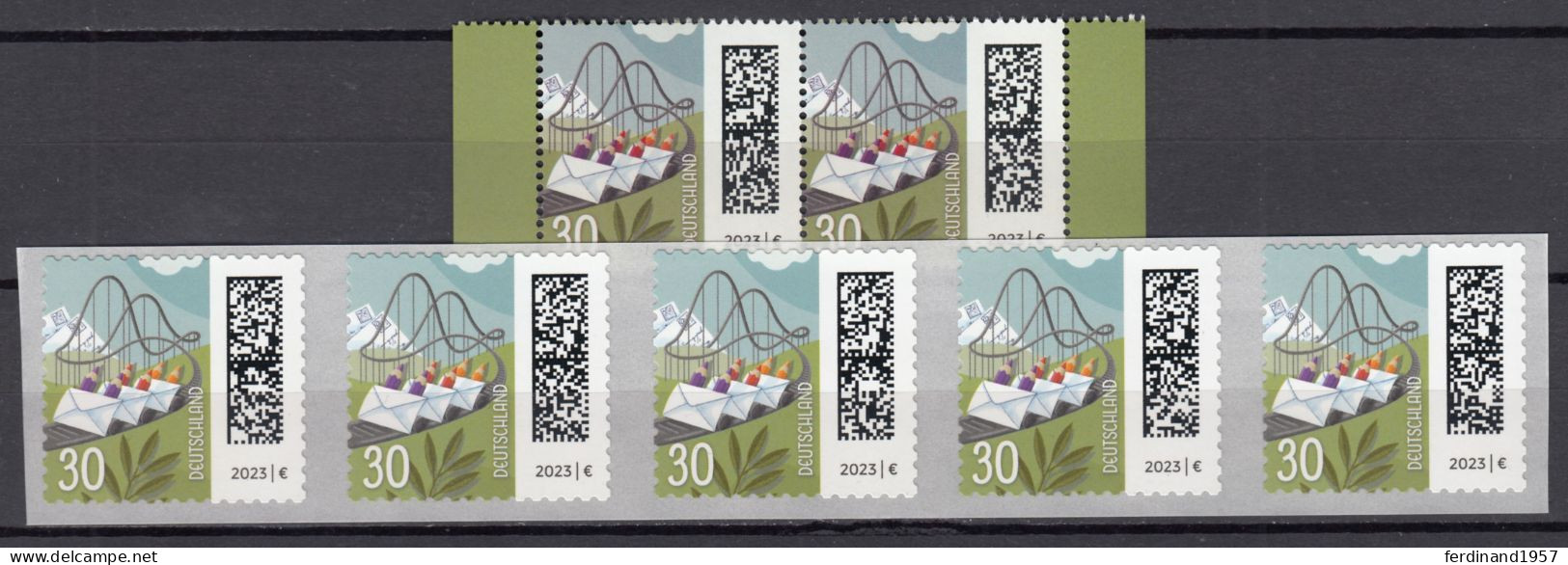 BRD 2022/23 Mi.3732 Als Waagerechte Paar+ 3740 – 5-er SK Streifen Postfrische Lot MNH - Unused Stamps