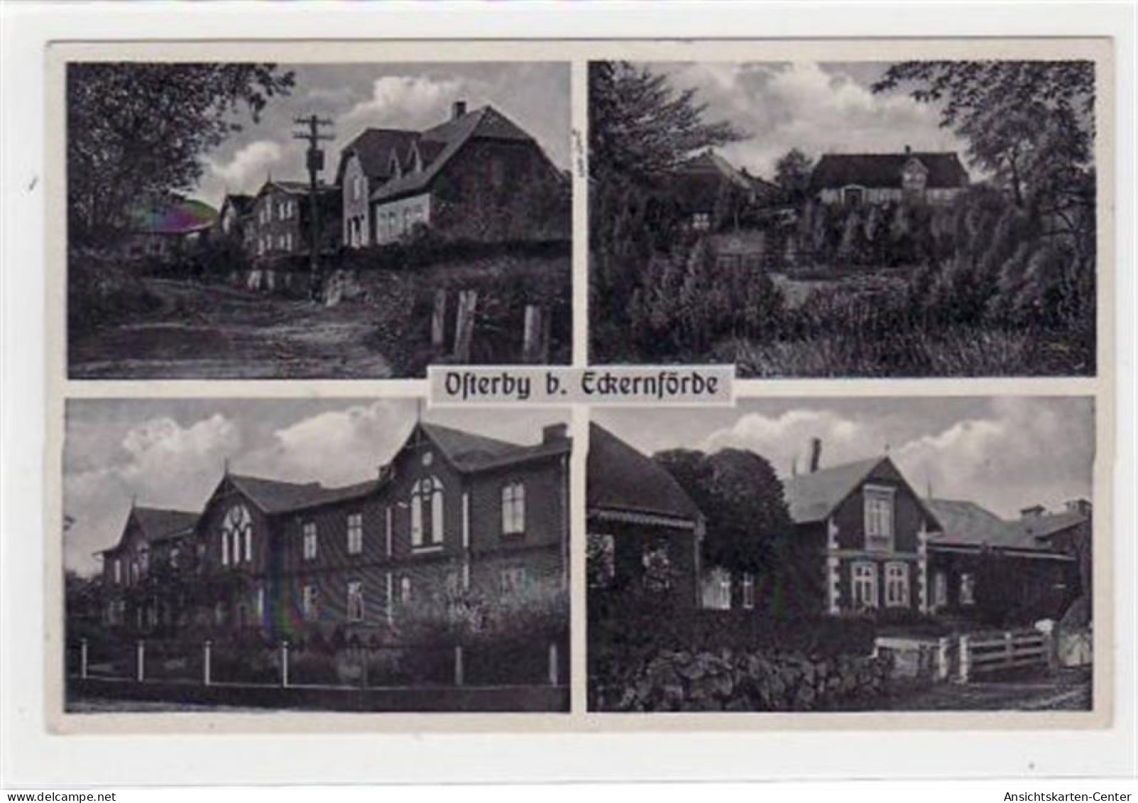 39070105 - Osterby Bei Ecke Rnfoerde, 4 Abbildungen Mit Einzelgebaeude Gelaufen, 1943. Leichter Bug Unten Rechts, Sonst - Autres & Non Classés