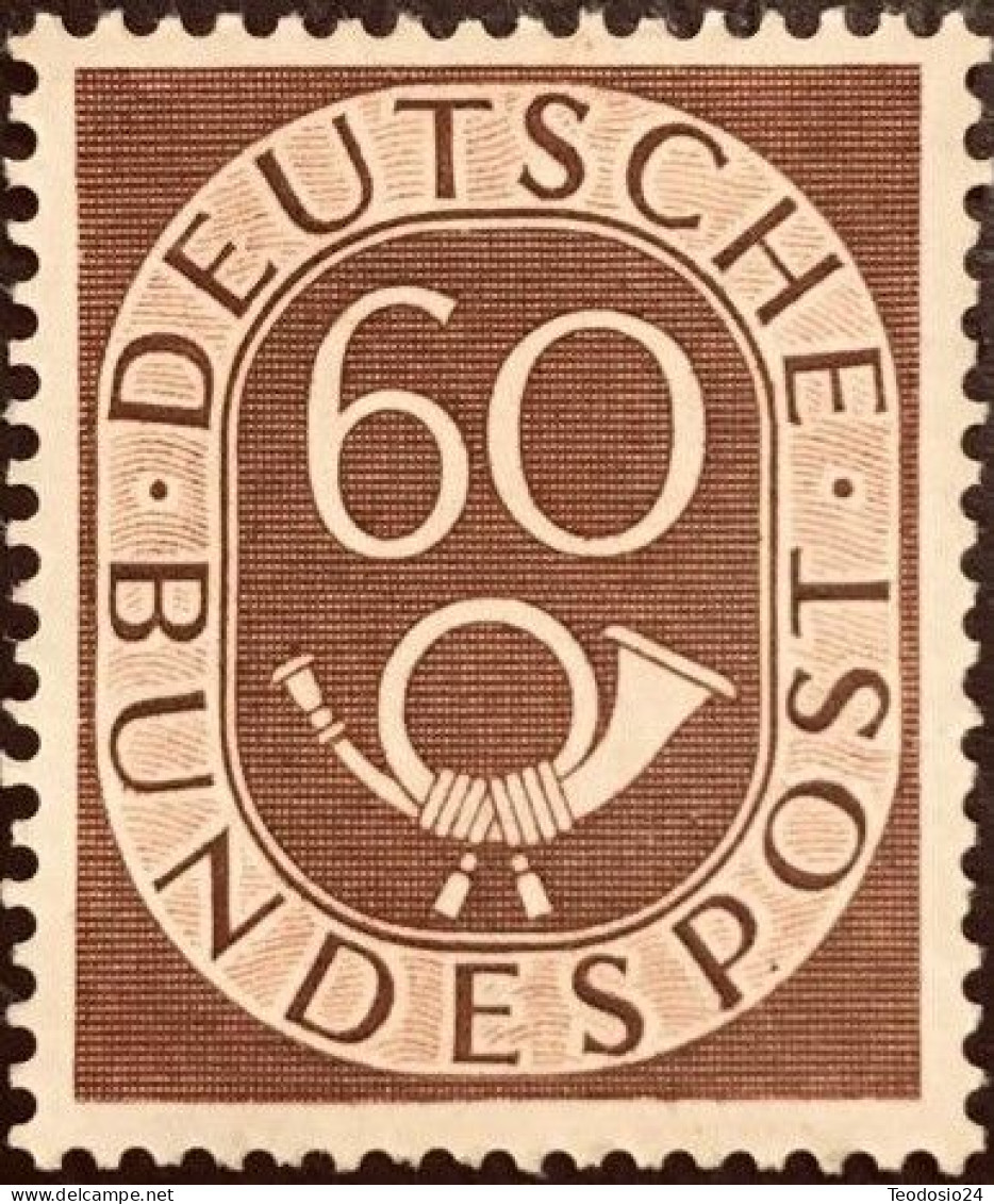 Germany, FR 1951 - Definitive - 60 Pf - Mi 135 - ** Vc 150 Euros. - Unused Stamps