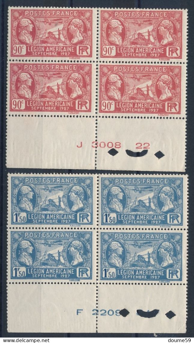 AC-232: FRANCE: Lot Avec N°244/245** En Blocs De 4 BDF (des Froissures) - Neufs