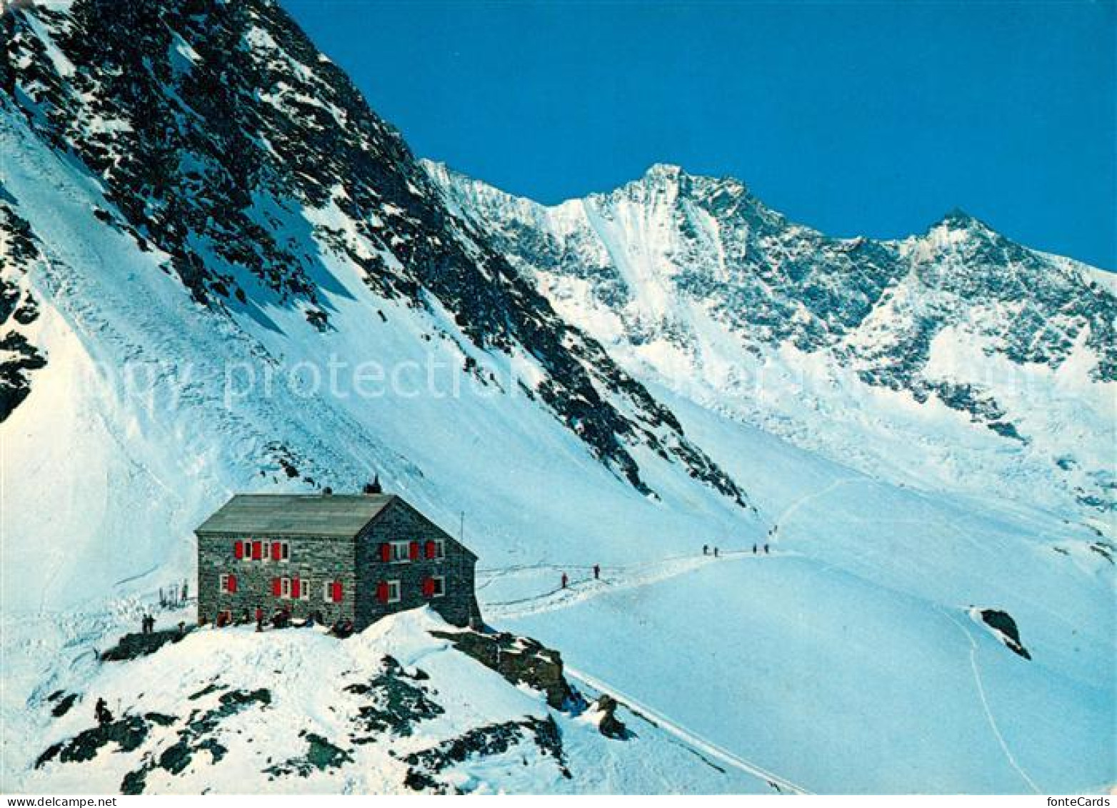 12965572 Saas-Fee Britanniahuette Mit Dom Und Lenzspitze Walliser Alpen Saas-Fee - Andere & Zonder Classificatie