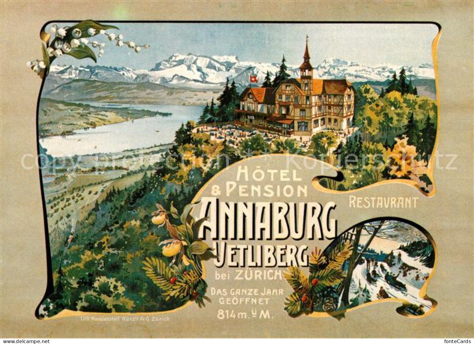 12964972 Uetliberg ZH Repro Plakat Fuer Hotel Annaburg Von 1900  Uetliberg Zueri - Andere & Zonder Classificatie