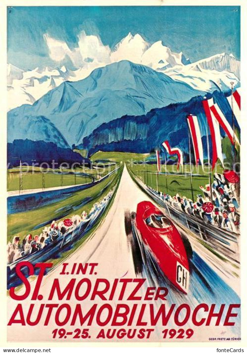 12964964 St Moritz GR Repro Plakat Fuer Automobilwoche In St.Moritz Von 1929 Ott - Andere & Zonder Classificatie