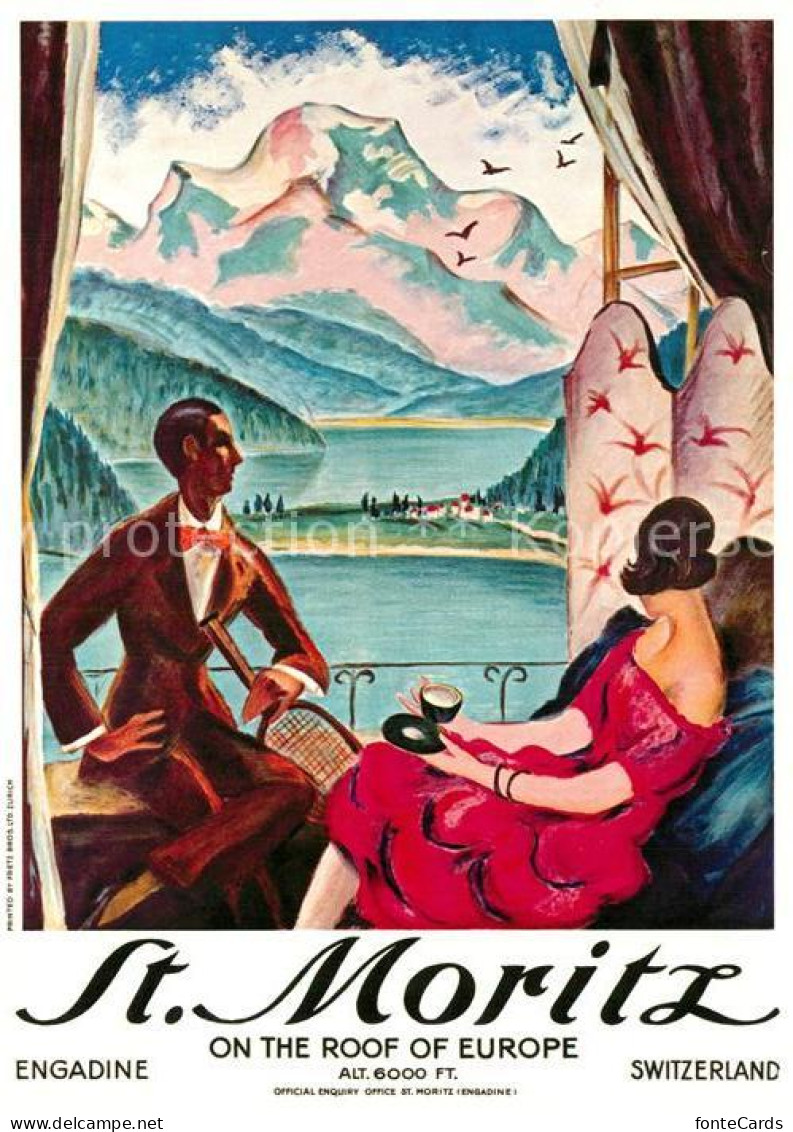 12964958 St Moritz GR Repro Plakat Fuer Verkehrsverein St.Moritz Von 1920 St. Mo - Andere & Zonder Classificatie