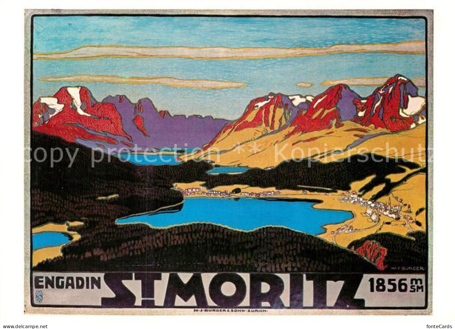 12964954 St Moritz GR Repro Plakat Fuer Verkehrsverein St.Moritz Von 1912 W.F. B - Andere & Zonder Classificatie