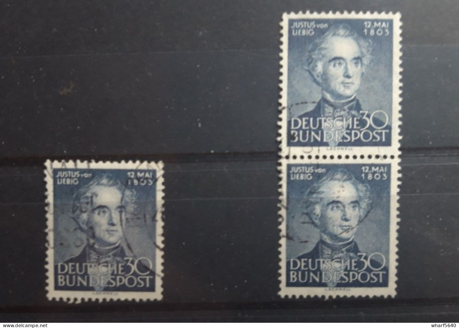 ALLEMAGNE FÉDÉRALE N° 52 Oblitéré - 30 P. Bleu Justus Von Liebig 1953 - Used Stamps