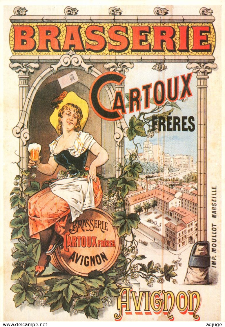 CPM-Affiche Publicité Brasserie Bières CARTOUX, Avignon- Imp. Moullot, Marseille*TBE - Pubblicitari