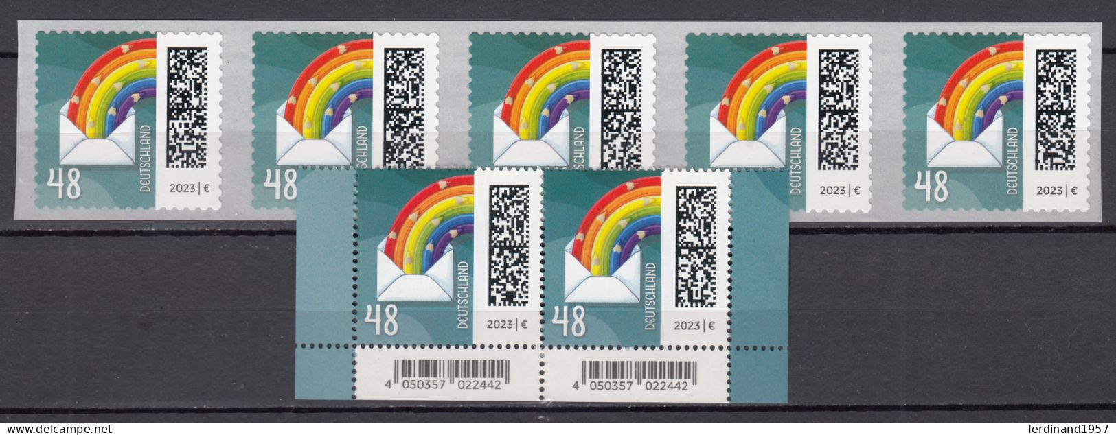 BRD 2022 Mi.3735 Als Nassklebende Paar+3743-SK-Postfrische** 5-er Streifen MNH - Unused Stamps