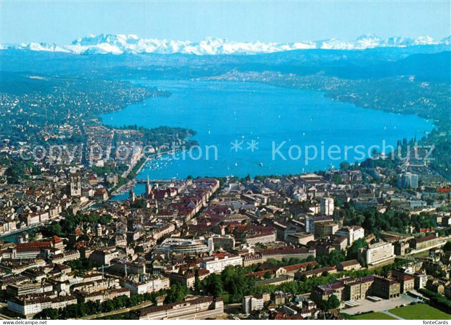 12961790 Zuerich ZH Fliegeraufnahme Mit See Und Alpen Zuerich - Autres & Non Classés