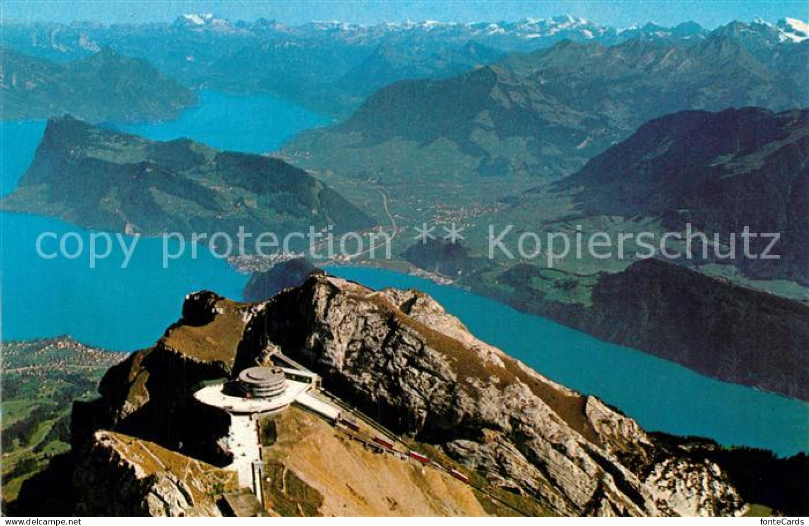 12955914 Pilatus Kulm Blick Auf Vierwaldstaettersee Buergenstock Und Alpen Flieg - Andere & Zonder Classificatie