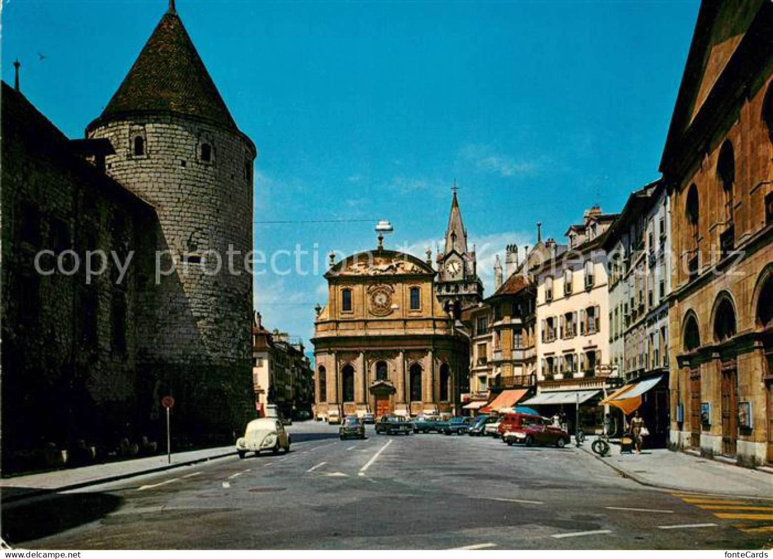 12951022 Yverdon VD Placa Pestalozzi Le Chateau Et L'Eglise  - Autres & Non Classés