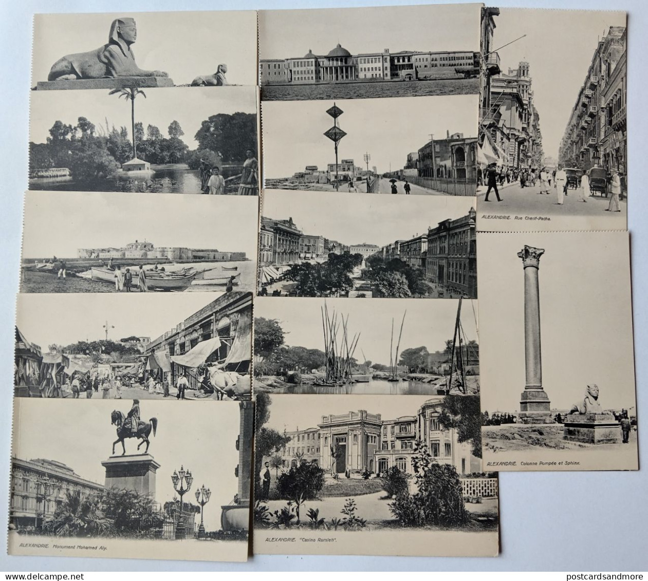 Egypt Alexandria Lot Of 12 Unused Postcards Ca. 1920 - Alexandrie