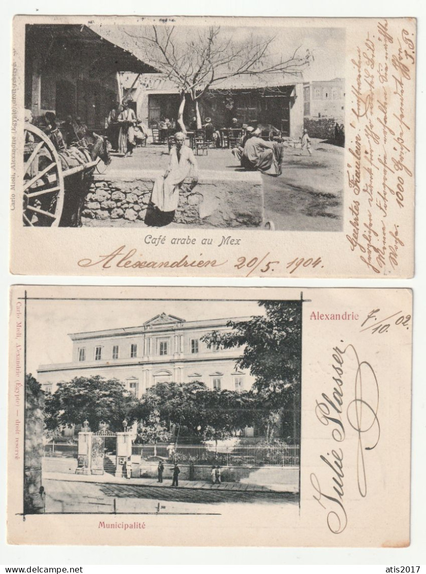 Égypte - ALEXANDRIE - 2 Cpa 1900s - Municipalité / Café Arabe Au Mex - Alexandrië