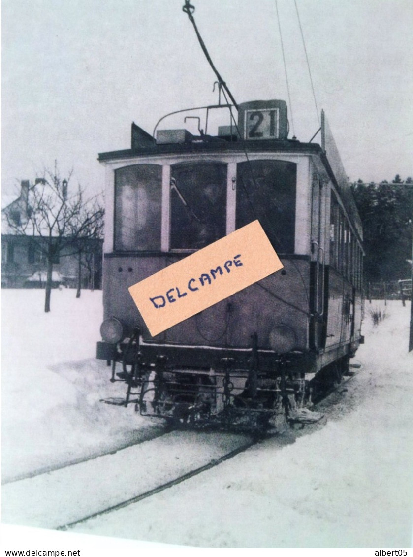 Les Tramways Lausannois - Tram  En Hiver Sur La Ligne Du Jorat Années 50 - Lausanne