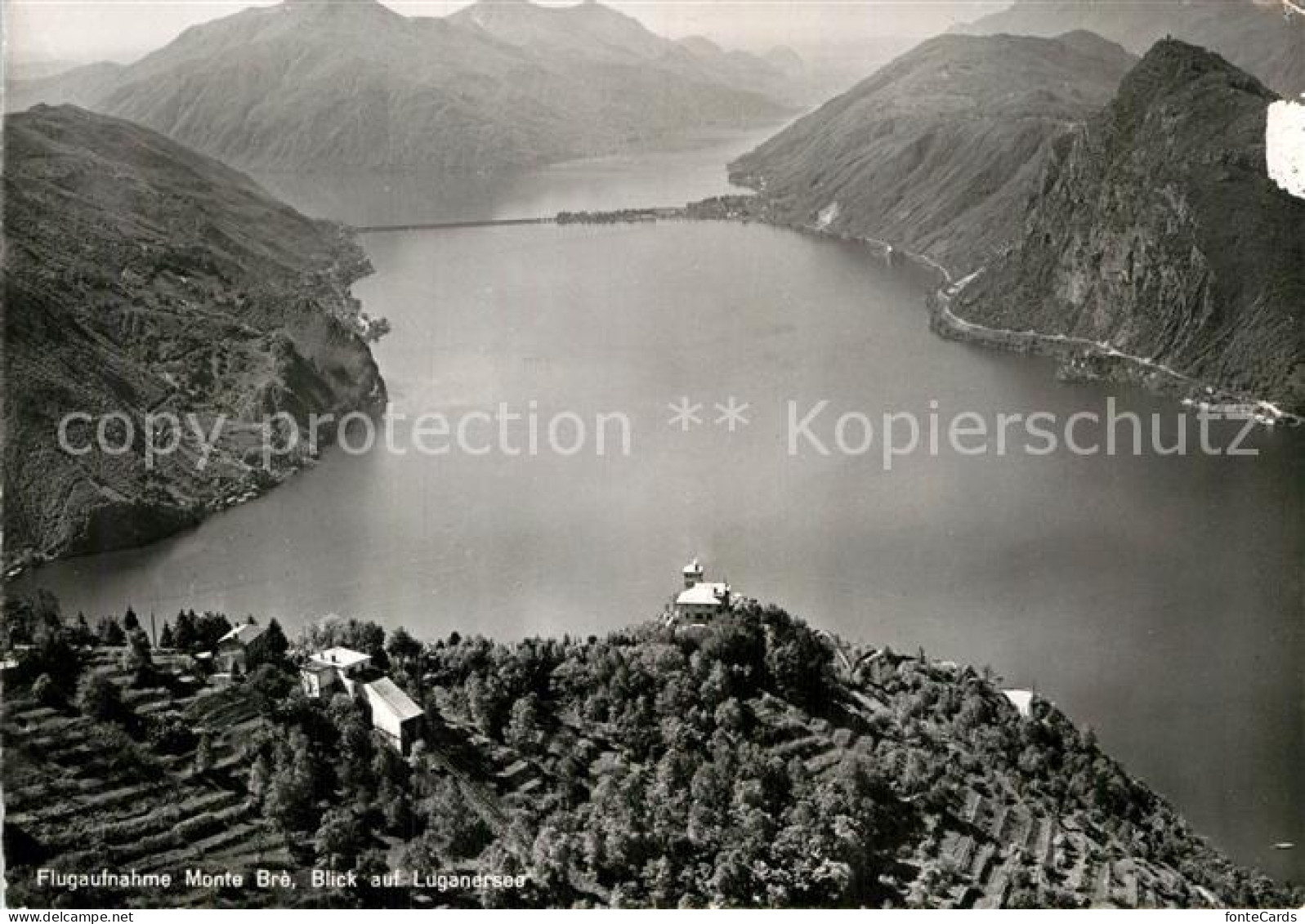 12945754 Monte Bre Lugano Blick Auf Luganersee Fliegeraufnahme Monte Bre - Autres & Non Classés