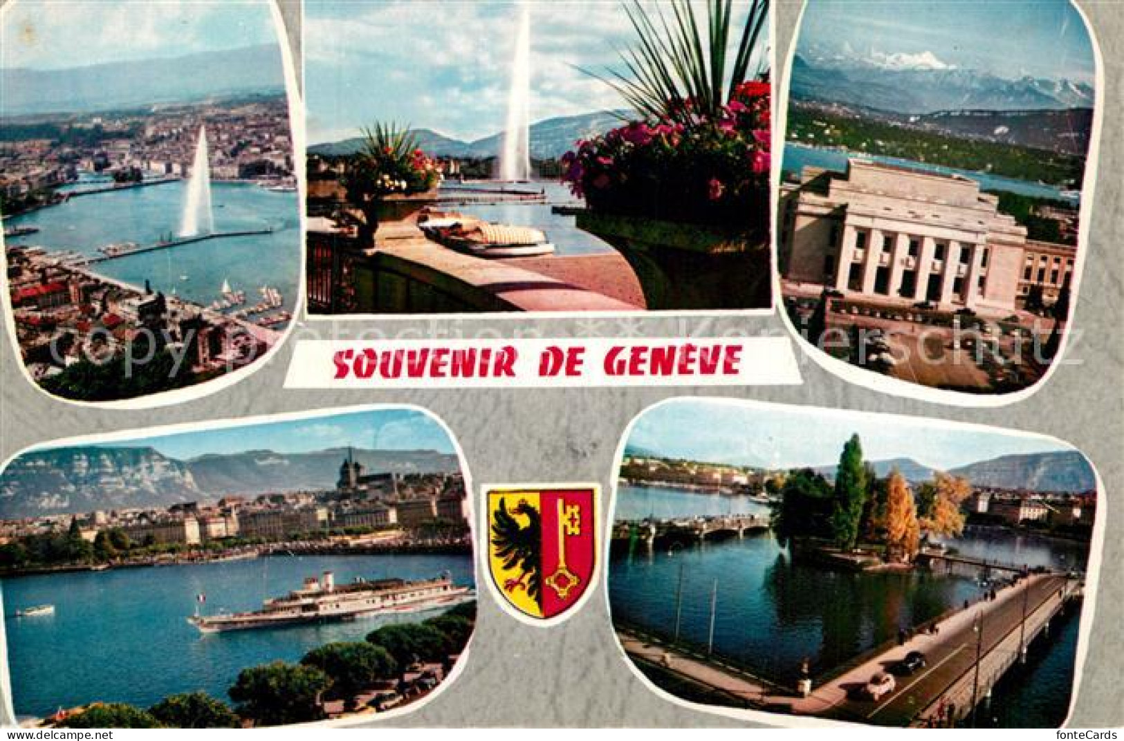 12944764 Geneve GE Vue Aerienne Le Jet D’Eau Le Palais Des Nations La Rade Ile J - Autres & Non Classés