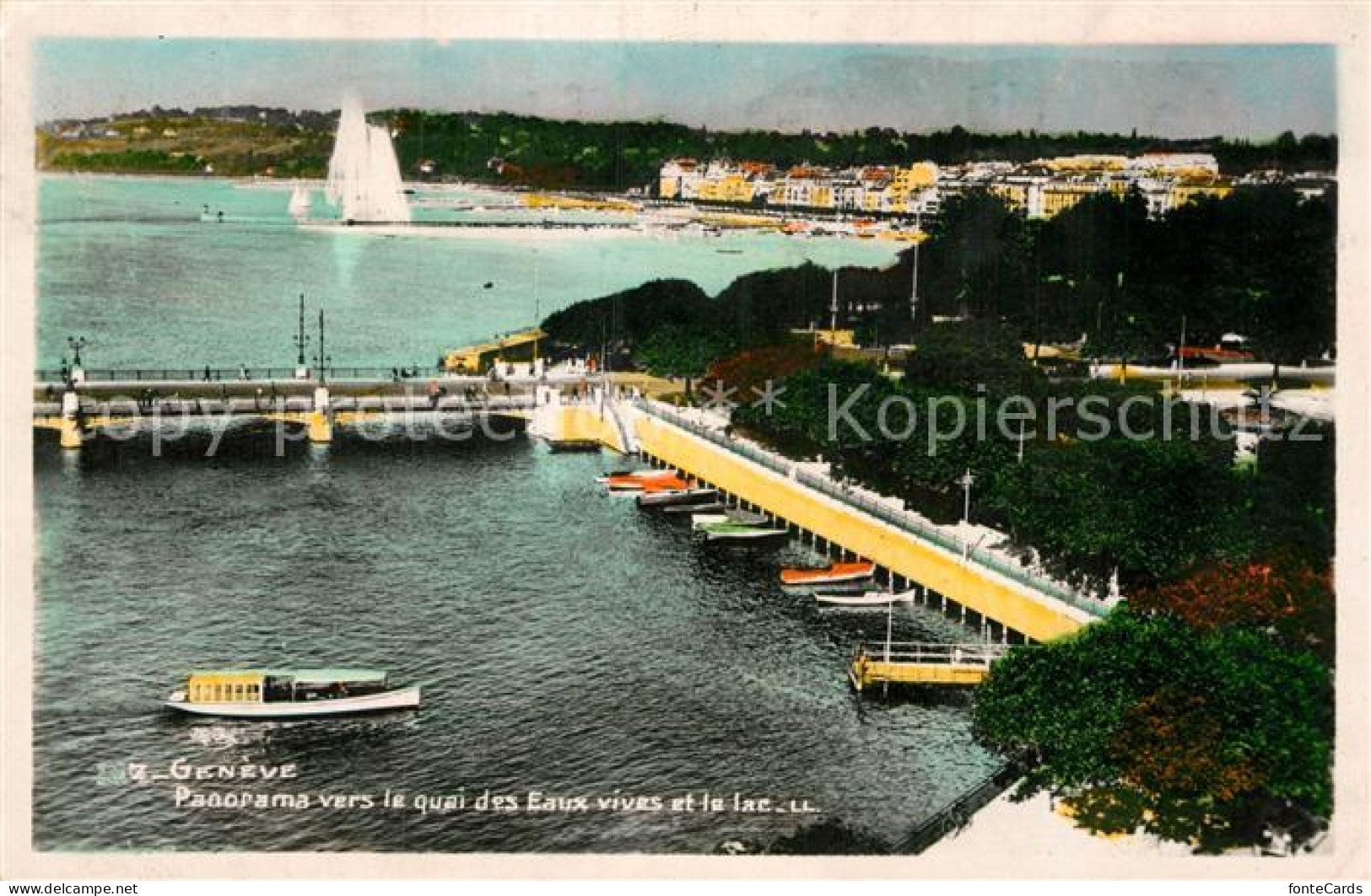 12944763 Geneve GE Panorama Vers Le Quai Des Eaux Vives Et Le Lac Geneve - Andere & Zonder Classificatie