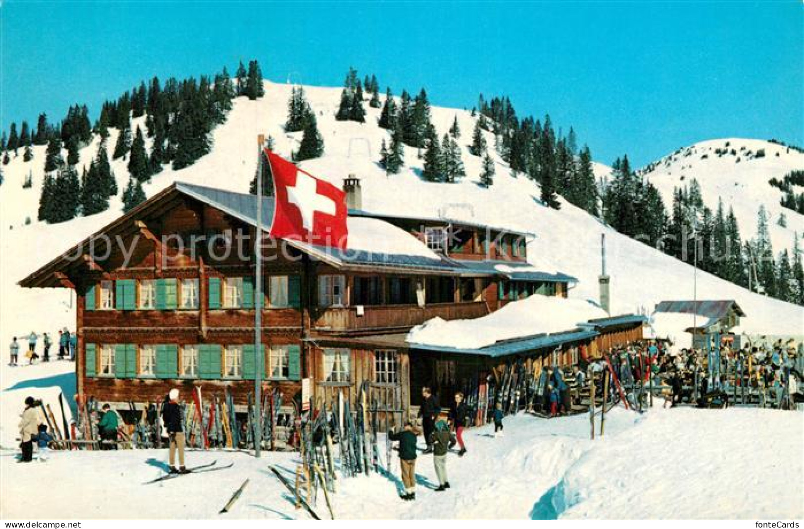 12944151 Hornberg Saanenmoeser Skilift Huehnerspiel Hotel Hornfluh Saanenmoeser - Autres & Non Classés