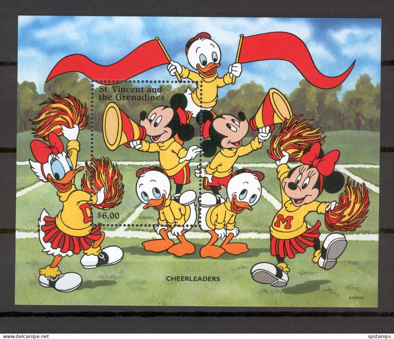 Disney St Vincent Gr 1996 Cheerleaders MS MNH - Disney