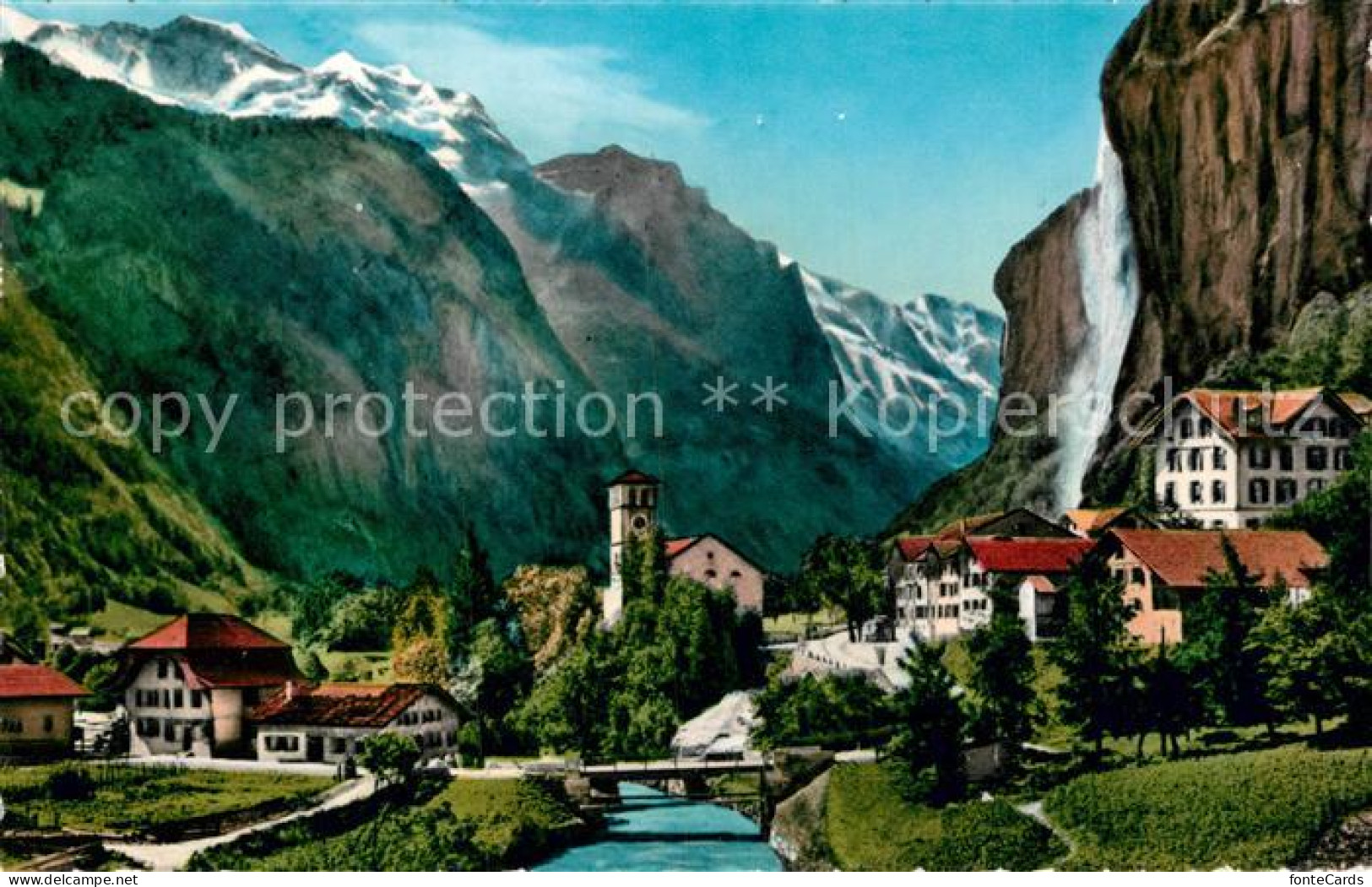 12939353 Lauterbrunnen BE Mit Staubbach Und Jungfrau Lauterbrunnen - Otros & Sin Clasificación