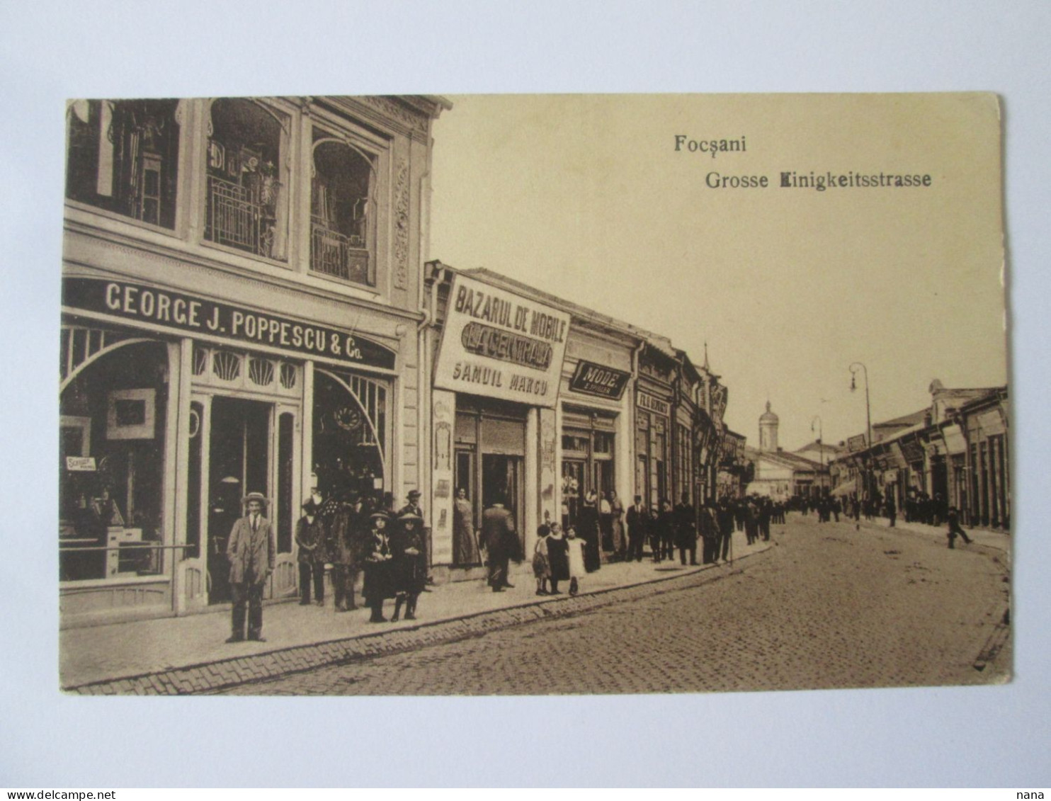 Romania-Focșani:Rue Commercante,boutiques Carte Post.censure Militaire 1917/Commercial.st.post.military Censorship 1917 - Rumänien