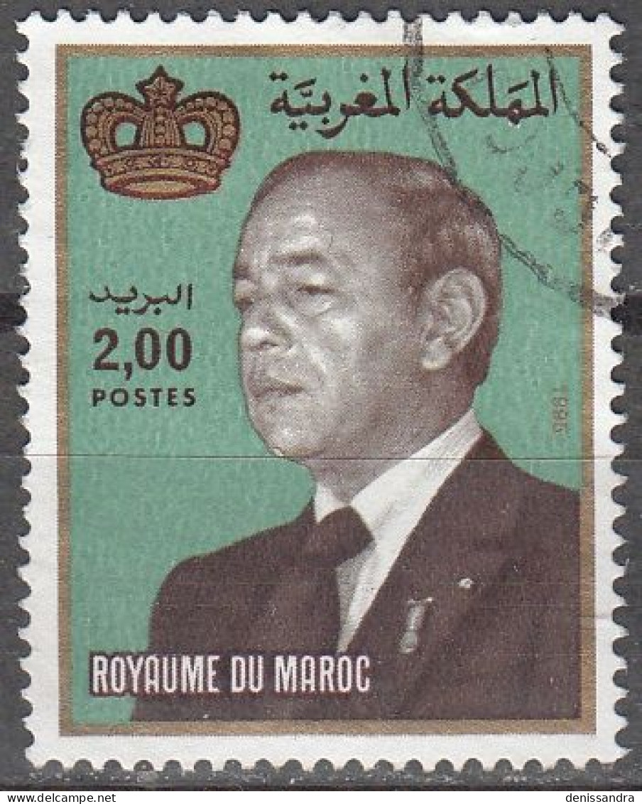 Maroc 1983 Michel 1013 O Cote (2005) 0.20 € Roi Hassan II Année 1995 Cachet Rond - Maroc (1956-...)