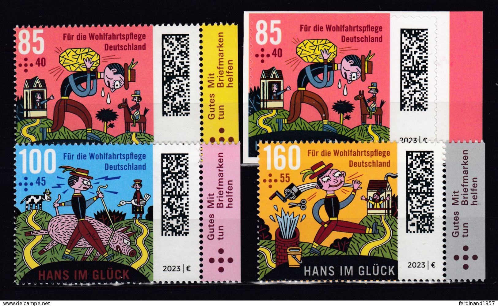 BRD 2023 Mi.3745-3747+3750-SK Postfrische** Lot „Hans Im Glück-Grimms Märchen“ MNH - Neufs