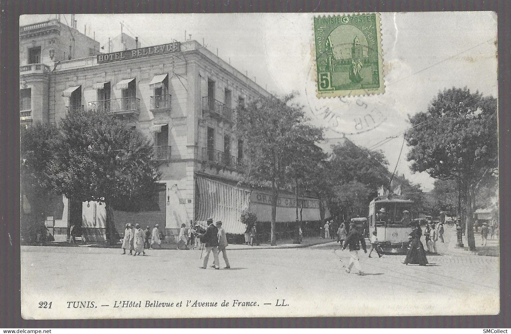 Tunis. L'hotel Bellevue Et L'avenue De France (A17p17) - Tunesien