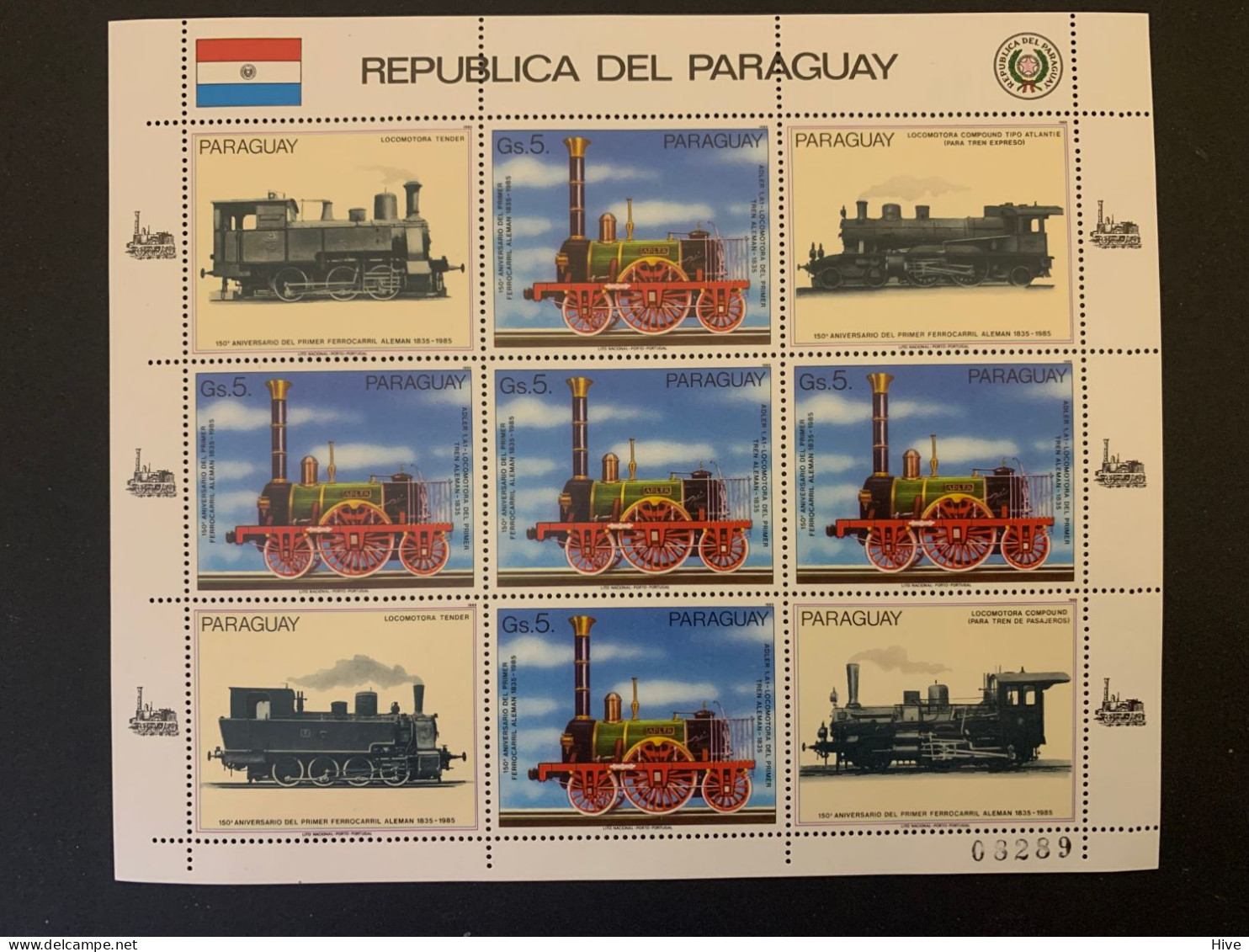 Paraguay 1985 German Railroads Trains Locomotives MNH - Paraguay