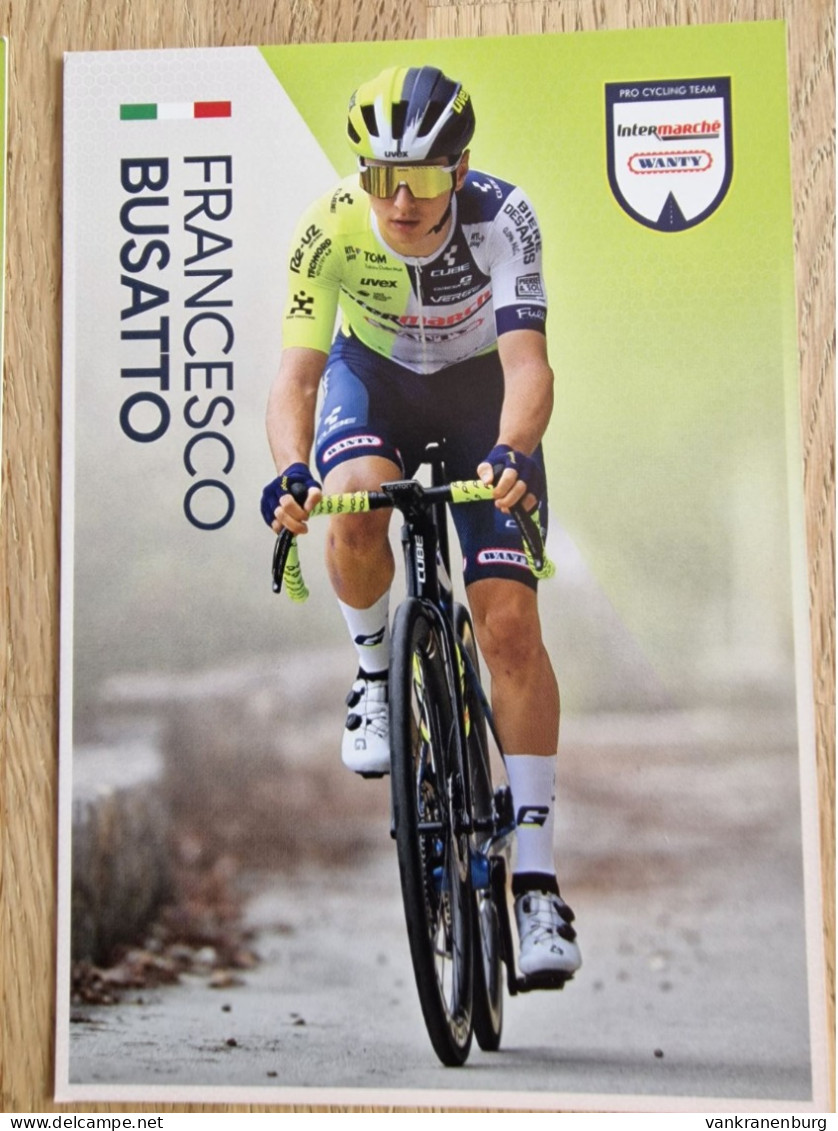 Card Francesco Busatto - Team Intermarche-Wanty - 2024 - Cycling - Cyclisme - Ciclismo - Wielrennen - Wielrennen