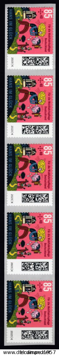 BRD 2023 Mi.3750-Selbstklebende Postfrische** 5-er Streifen- „Grimms Märchen“ MNH                           „ - Nuevos