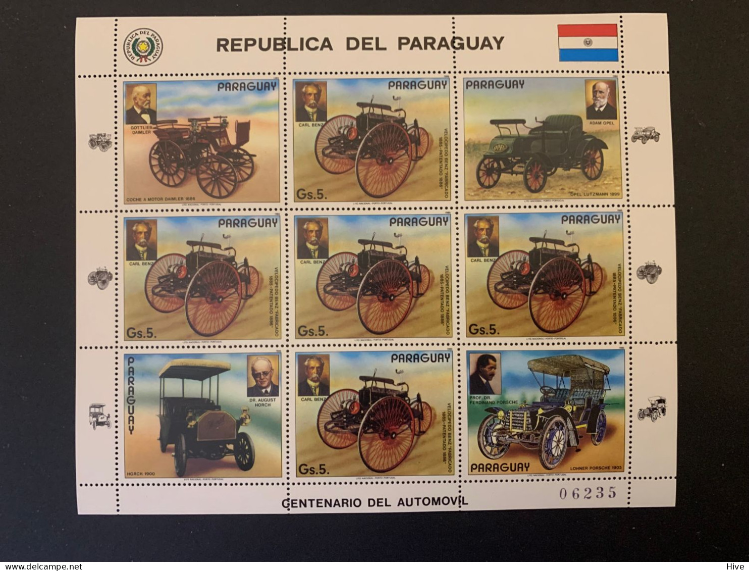 Paraguay 1986, Old Cars MNH - Paraguay