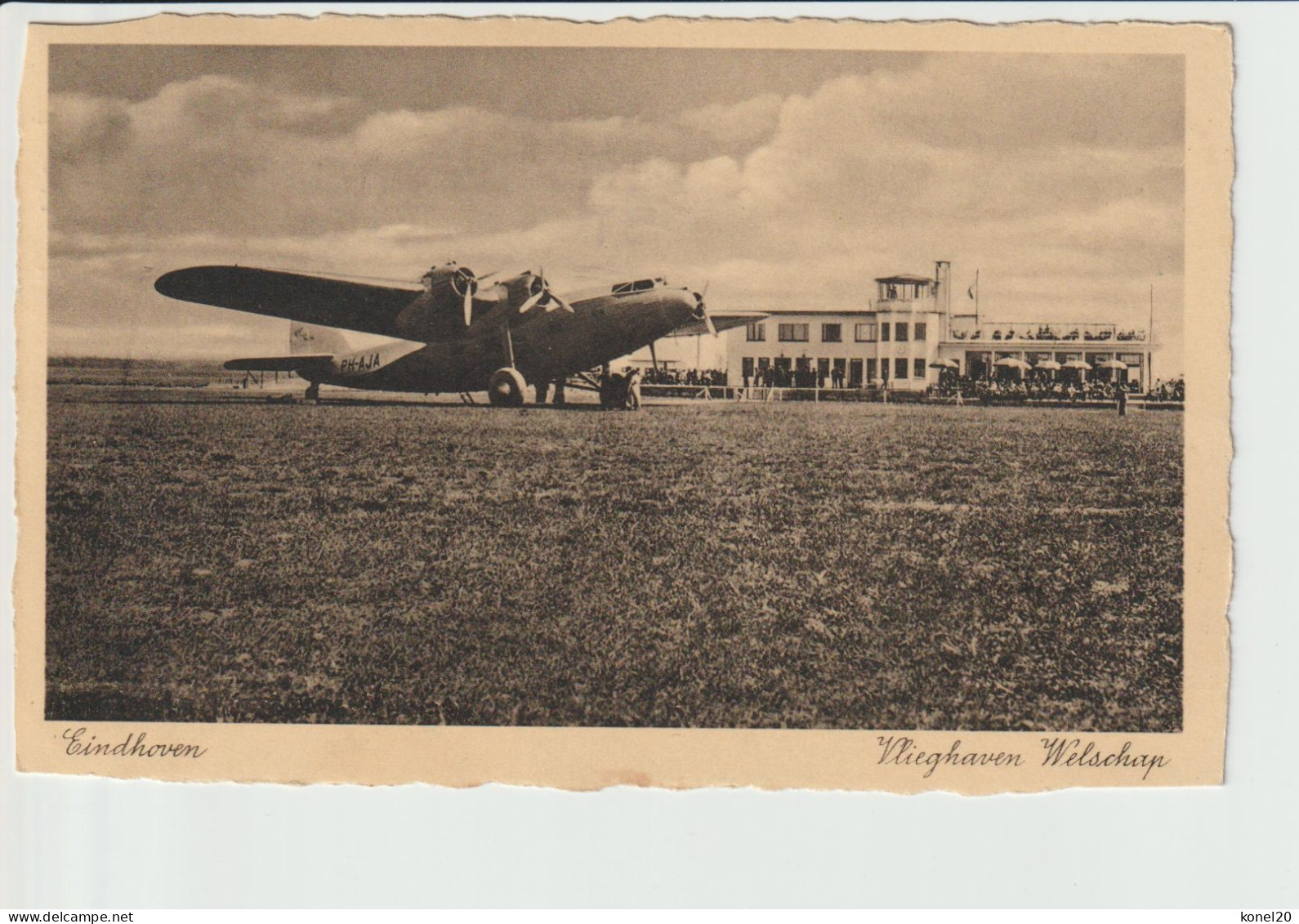 Vintage Pc KLM K.L.M. Fokker F-36 Aircraft @ Vliegveld Welschap Eindhoven Airport - 1919-1938: Entre Guerres