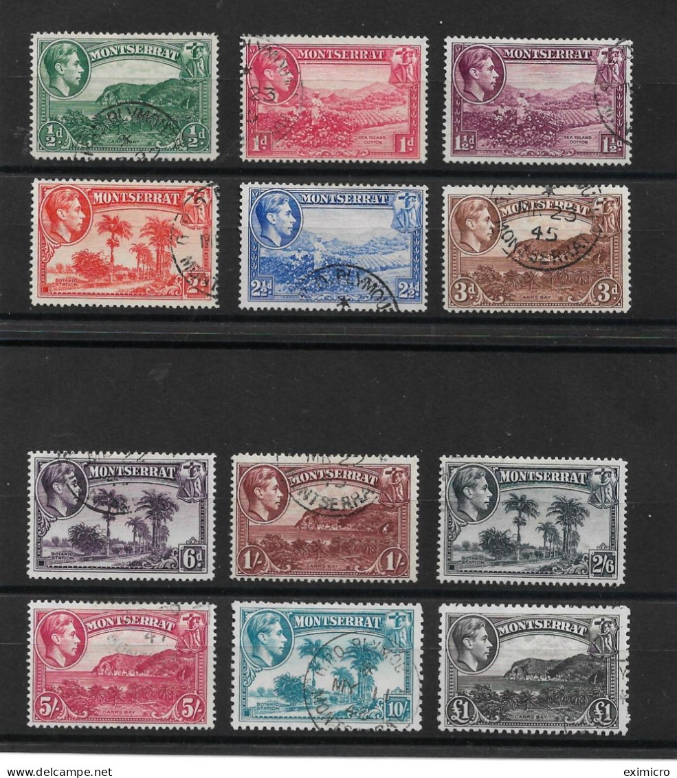 MONTSERRAT 1938 - 1948 SET SG 101a/112 FINE USED Cat £80 - Montserrat