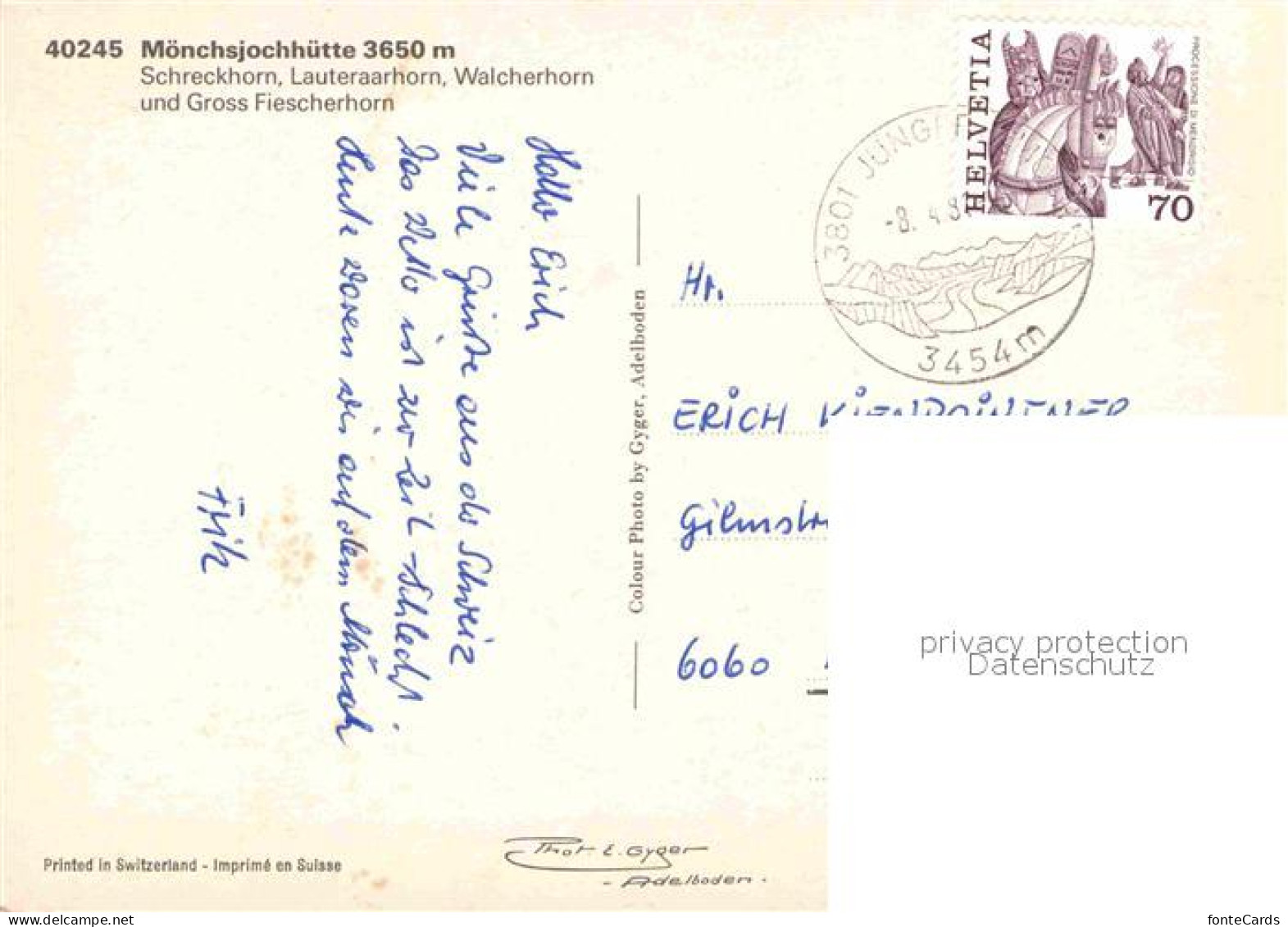 12929013 Moenchsjochhuette Berghaus Mit Schreckhorn Lauteraarhorn Walcherhorn Gr - Other & Unclassified